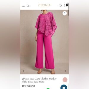 3 piece lace cape chiffon mother of the bride